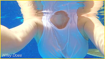 Wifey goes braless in the hotel pool | COMPILATION