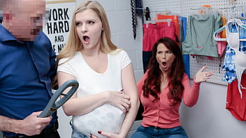 Stepmom and Stepdaughter Properly Getting Punished by The Mall Officer - Liftermilf