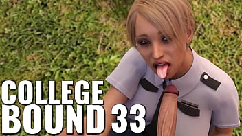 BOUND #33 - Police MILF sucking cock in public