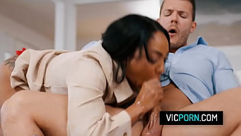 Hot ebony wife Cali Caliente fucks with her husband's stepbrother