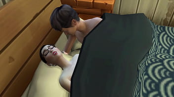 Japanese step mom and step son share the same bed on vacation in Spain - Asian stepson leaves his stepmother pregnant after he fucks her