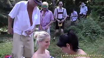 Wild german outdoor groupsex orgy