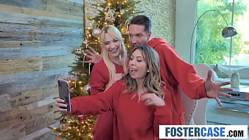 Sexy Foster Daughter's First Naughty Christmas with New Parents