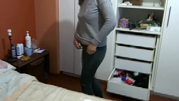 I love showing off in lingerie while my stepson's friends record me, jerk off and cum in front of me