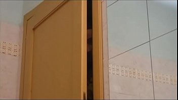 Milf spied in the bathroom and banged by dirty