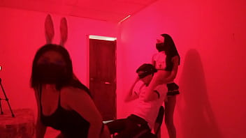 Sensual dance between two sluts! The birthday boy is a virgin and is turning 18 at his party.