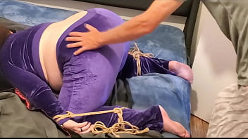 Big Beautiful Submissive MILF Slut Get Flogged In Purple Velour Tracksuit & Fucked!