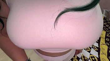 A stepmom with a juicy big booty lay down on the bed waiting for her husband, but she waited for her stepson and, without warning, treated her to triple pleasure in every secret area