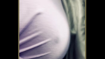 Wifey stuns in public braless tight shirt