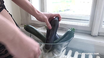 Sofia Star is back to show the kinky play with vegetables in the ass & DAP IV066