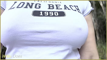 Wifey amazes in her braless shirt