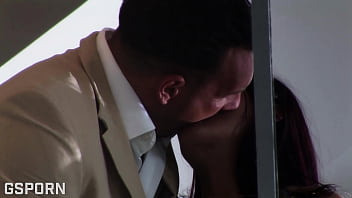 Sensual brunette milf with natural tits has hot sex fucked by hot cock