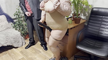 Mother-in-law took off her skirt and got stepson-in-law's cum on her ass