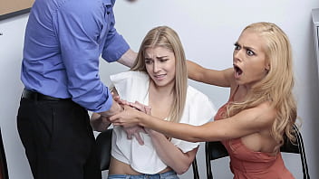 Hot Milf Honey Blossom and Her Stepdaughter Fucked by Security Guard - Liftermilf