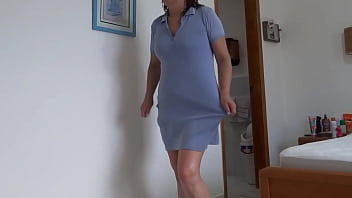 On the beach, I record my stepmother getting dressed after fucking