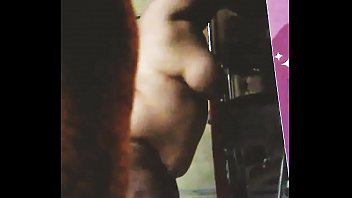 Bound bbw wife in front of window