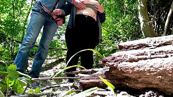 Sexy fat stranger helped me cum outdoors