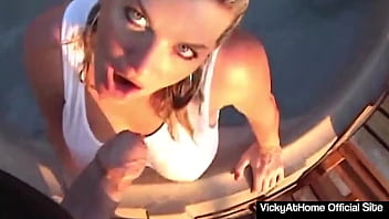 MILF Blonde Vicky Vette Loves Fuck And Suck Rokk's Cock Outside!