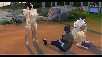 Naruto Hentai Episodio 1 Kurenai y Anko Folladas en el Ataque de Akatsuki Netorare Folladas por el Culo Anal al frente de su marido