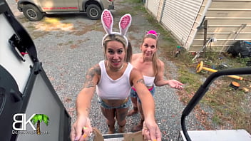 Hot Milf StepMom (Kymber Leigh) shows Slut StepDaughter (Misty Meaner) How she sucks dick and rides the neighbor's (Scott Trainor) cock