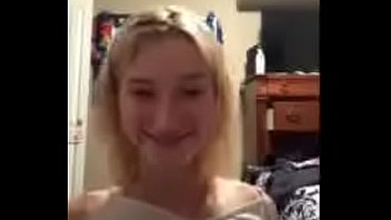 Skinny Blonde Showing Her Small Titties