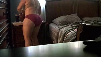 The wife getting naked