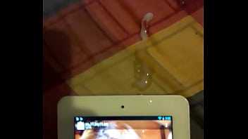 Masturbate and huge Cum on tablet for a friends hot wife no3