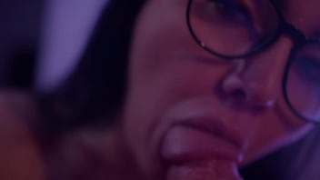 Dissolute milf gives blowjob her husband's.