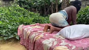 Outdoor fuck with African black teen