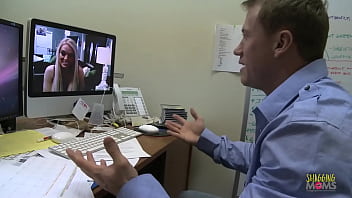 Instead of working he goes to his blonde milf girlfriend to give her big tits a tit cumshot