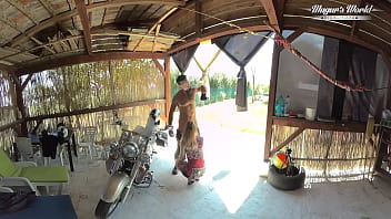 Regina Gold On Motorcycle