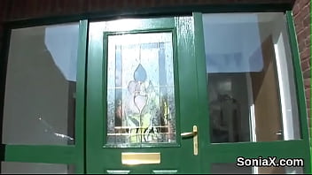 Cheating english milf lady sonia shows off her giant breasts