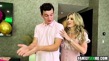 Step mom & step sister fuck him for 18th birthday | Fucked up family