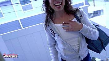 Cute Skinny Brunette Mercedez Deepthroats A Big Cock And Swallows Cum!