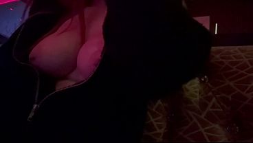 Italian Stepmom Artemisia Love showing her juicy tits at the club