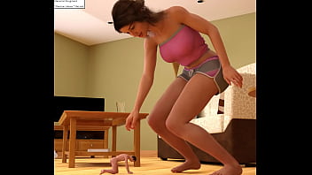 Size change, growth comic, giantess growth, mini guy