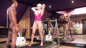 Gorgeous interracial sex between a big dicked Asian guy and a stunning blonde milf slut