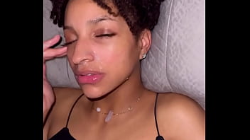 Ebony slut loves cum