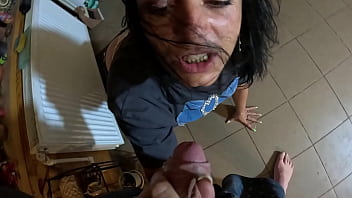 Face-fucking and cum play while wearing tight jeans 284- preview