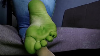 She Hulk Homemade Halloween . Big Green Woman with Big Green Ass. Green Feet. Green Pussy