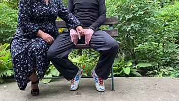 Curvy mother-in-law made me cum in a condom on the street