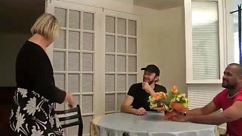 Angelina mature fucks two beautiful cocks for her first DP