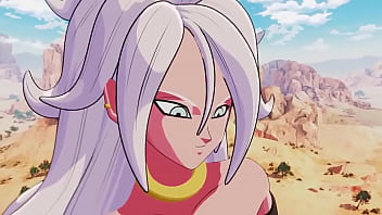 Androide 21 follando en el aire