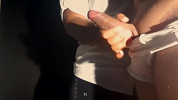 Giving him a handjob