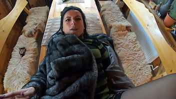 Elegant Fur-Coated Slut Fucked on a Wooden Table and Covered in Cum Twice 240- preview
