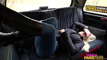 I Let George Bang Away on my Pussy with my Massive TITS OUT - Female Fake Taxi