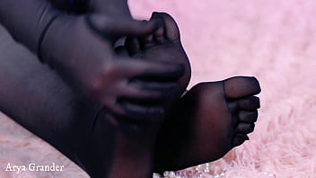 Five fingers pantyhose nylon foot fetish (Arya Grander)