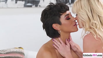 ILickedaGirl.com - Brunette lesbian fingering busty stepmom