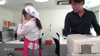 Chihiro Akino's Office Lady Blowjob Leads to Surprising Creampie Finish