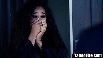 Ebony wife fucks delivery boy while covid-19 infected hubby is layin upstairs